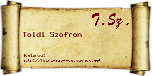 Toldi Szofron névjegykártya
